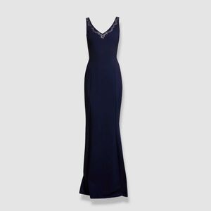 $1090 Chiara Boni Blue Semiramis Studded Gown